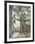 Scrooge and Bob Cratchit, from Dickens' 'A Christmas Carol'-Arthur Rackham-Framed Giclee Print