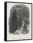 Scrooge is Shown His Tomb Stone by the Last Spirit-John Leech-Framed Stretched Canvas