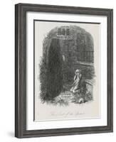 Scrooge is Shown His Tomb Stone by the Last Spirit-John Leech-Framed Art Print