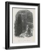 Scrooge is Shown His Tomb Stone by the Last Spirit-John Leech-Framed Art Print