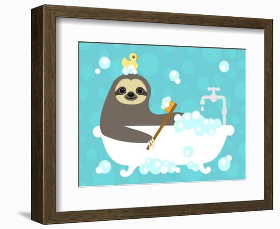 Scrubbing Bubbles Sloth-Nancy Lee-Framed Art Print