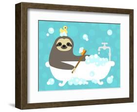 Scrubbing Bubbles Sloth-Nancy Lee-Framed Art Print