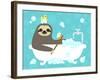 Scrubbing Bubbles Sloth-Nancy Lee-Framed Art Print