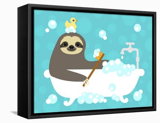 Scrubbing Bubbles Sloth-Nancy Lee-Framed Stretched Canvas