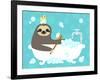 Scrubbing Bubbles Sloth-Nancy Lee-Framed Art Print