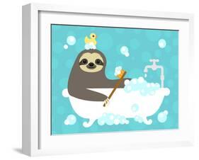 Scrubbing Bubbles Sloth-Nancy Lee-Framed Art Print