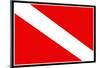 Scuba Diver Down Flag-null-Mounted Poster