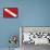 Scuba Diver Down Flag-null-Framed Poster displayed on a wall