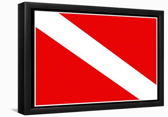 Scuba Diver Down Flag-null-Framed Poster