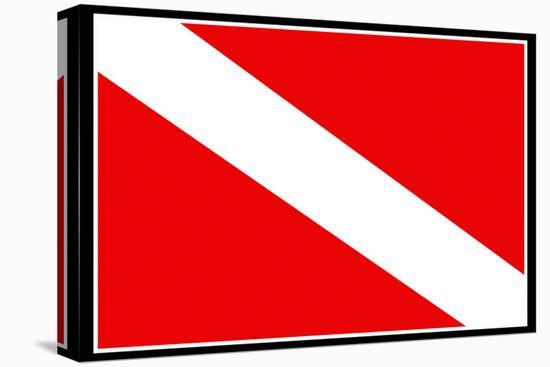 Scuba Diver Down Flag-null-Stretched Canvas