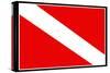 Scuba Diver Down Flag-null-Stretched Canvas