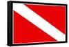 Scuba Diver Down Flag-null-Framed Stretched Canvas