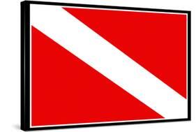 Scuba Diver Down Flag-null-Stretched Canvas