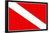 Scuba Diver Down Flag-null-Framed Poster