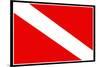 Scuba Diver Down Flag-null-Mounted Poster