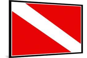 Scuba Diver Down Flag-null-Mounted Poster