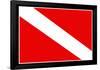 Scuba Diver Down Flag-null-Framed Poster