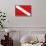 Scuba Diver Down Flag-null-Art Print displayed on a wall