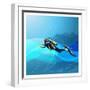 Scuba Diver Girl-Conceptcafe-Framed Art Print