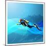 Scuba Diver Girl-Conceptcafe-Mounted Art Print