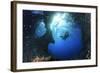 Scuba Diver Swimming through an Arch-Bernard Radvaner-Framed Photographic Print