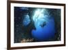 Scuba Diver Swimming through an Arch-Bernard Radvaner-Framed Photographic Print