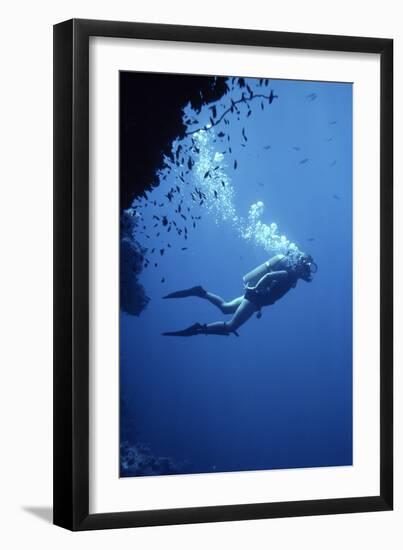 Scuba Diver-Geoff Tompkinson-Framed Photographic Print