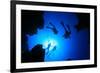 Scuba Divers about to Descend into an Underwater Canyon-Rich Carey-Framed Photographic Print