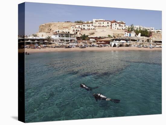 Scuba Divers Enjoy the Clear Red Sea Waters at Sharks Bay, Sharm El-Sheikh, Sinai South, Egypt-Stuart Forster-Stretched Canvas