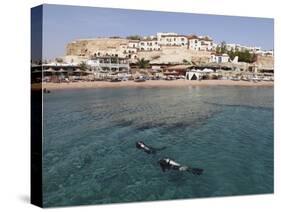 Scuba Divers Enjoy the Clear Red Sea Waters at Sharks Bay, Sharm El-Sheikh, Sinai South, Egypt-Stuart Forster-Stretched Canvas