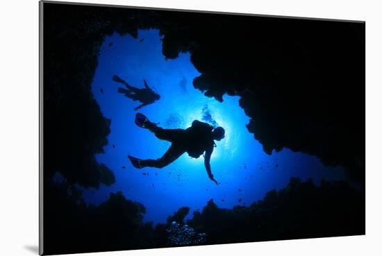 Scuba Diving in Cave-Rich Carey-Mounted Photographic Print