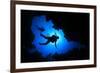 Scuba Diving in Cave-Rich Carey-Framed Photographic Print