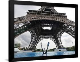 Scuba Diving under the Eiffel Tower, Paris, France-Michael Sawyer-Framed Photographic Print