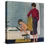 "Scuba in the Tub", November 29, 1958-Amos Sewell-Stretched Canvas