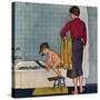 "Scuba in the Tub", November 29, 1958-Amos Sewell-Stretched Canvas
