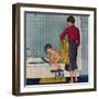 "Scuba in the Tub", November 29, 1958-Amos Sewell-Framed Premium Giclee Print