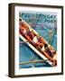 "Scullers," Saturday Evening Post Cover, June 25, 1938-Michael Dolas-Framed Giclee Print