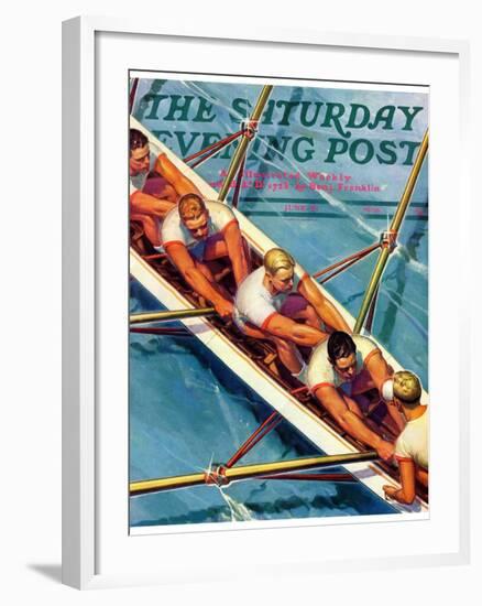 "Scullers," Saturday Evening Post Cover, June 25, 1938-Michael Dolas-Framed Giclee Print