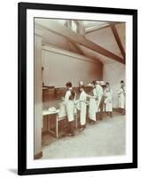 Scullery Practice, Sailors Home School of Nautical Cookery, London, 1907-null-Framed Photographic Print