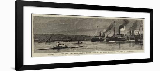 Sculling Match on the Parramatta River, Sydney, Between Clifford and Hanlan, 7 February-null-Framed Giclee Print