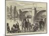 Sculling-Match on the Thames for the Championship of the World, the Race at Barnes Railway-Bridge-null-Mounted Giclee Print