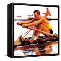 "Sculling Race,"August 15, 1936-Maurice Bower-Framed Stretched Canvas