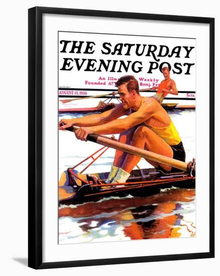 "Sculling Race," Saturday Evening Post Cover, August 15, 1936-Maurice Bower-Framed Giclee Print