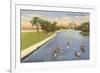 Sculls on Lincoln Park Lagoon, Chicago, Illinois-null-Framed Premium Giclee Print