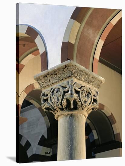 Sculpted Capital from St. Michael, Hildesheim, Four Angels, Evangelist-null-Stretched Canvas