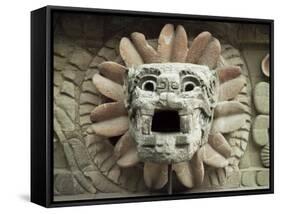 Sculpted Head of Goddess, Temple of Quetzacoatl, Teotihuacan, Mexico, North America-Desmond Harney-Framed Stretched Canvas