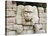 Sculpted Head Stone at Mayan Archeological Site, Copan Ruins, UNESCO World Heritage Site, Honduras-Christian Kober-Stretched Canvas