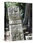 Sculpted Head Stone at Mayan Archeological Site, Copan Ruins, UNESCO World Heritage Site, Honduras-Christian Kober-Stretched Canvas