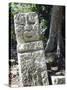 Sculpted Head Stone at Mayan Archeological Site, Copan Ruins, UNESCO World Heritage Site, Honduras-Christian Kober-Stretched Canvas