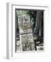 Sculpted Head Stone at Mayan Archeological Site, Copan Ruins, UNESCO World Heritage Site, Honduras-Christian Kober-Framed Photographic Print